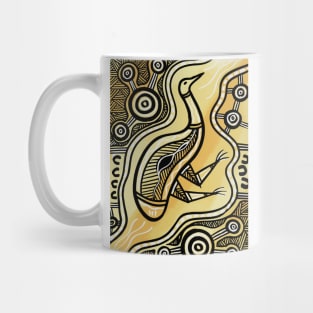 Aboriginal Art - Emu Gold Mug